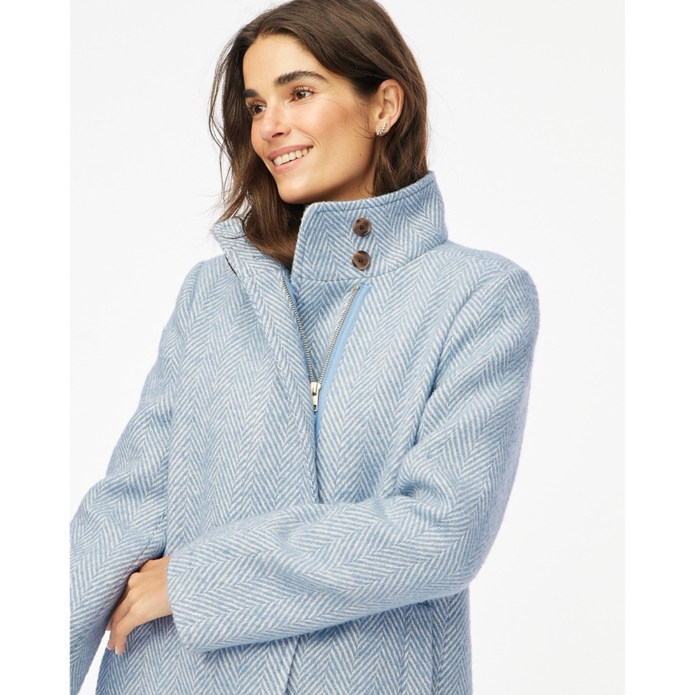 J.Crew Factory Herringbone City Coat - Picture 2 of 8